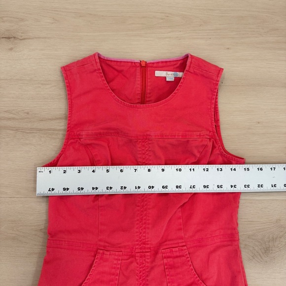 Boden Coral‎ Pink Canvas Dress Sleeveless Pockets Summer Mini US 2P Preppy Retro - Picture 6 of 9